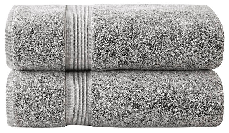 Madison Park Signature 800gsm 2-Piece Oversized Bath Sheet Towel Set, Light Grey