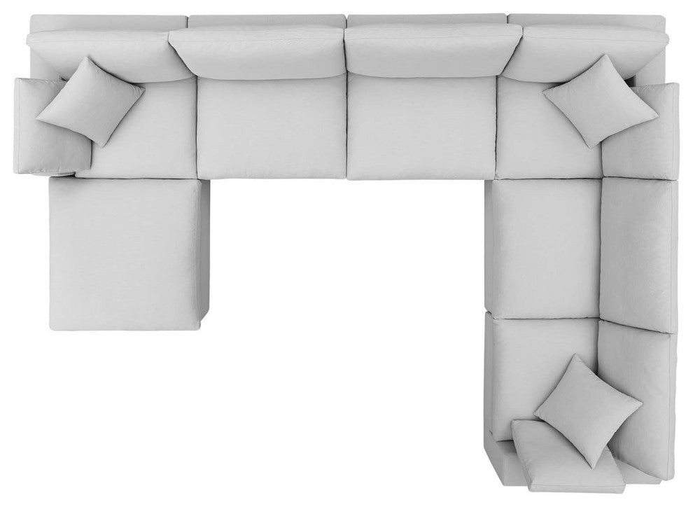 Modular Sectional Deep Sofa Set, Gray, Fabric, Modern, Lounge Hospitality
