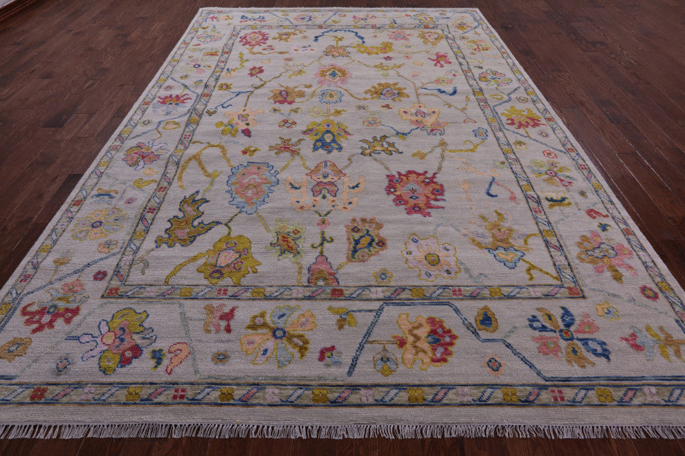 8' 9" X 12' 2" Turkish Oushak Hand-Knotted Wool Rug - Q14818