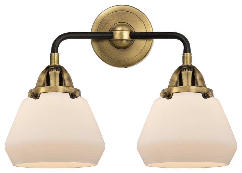 288-2W-BAB-G171 Fulton 2 Light 14.75" Bath Vanity Light, Black Antique Brass