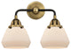 288-2W-BAB-G171 Fulton 2 Light 14.75" Bath Vanity Light, Black Antique Brass