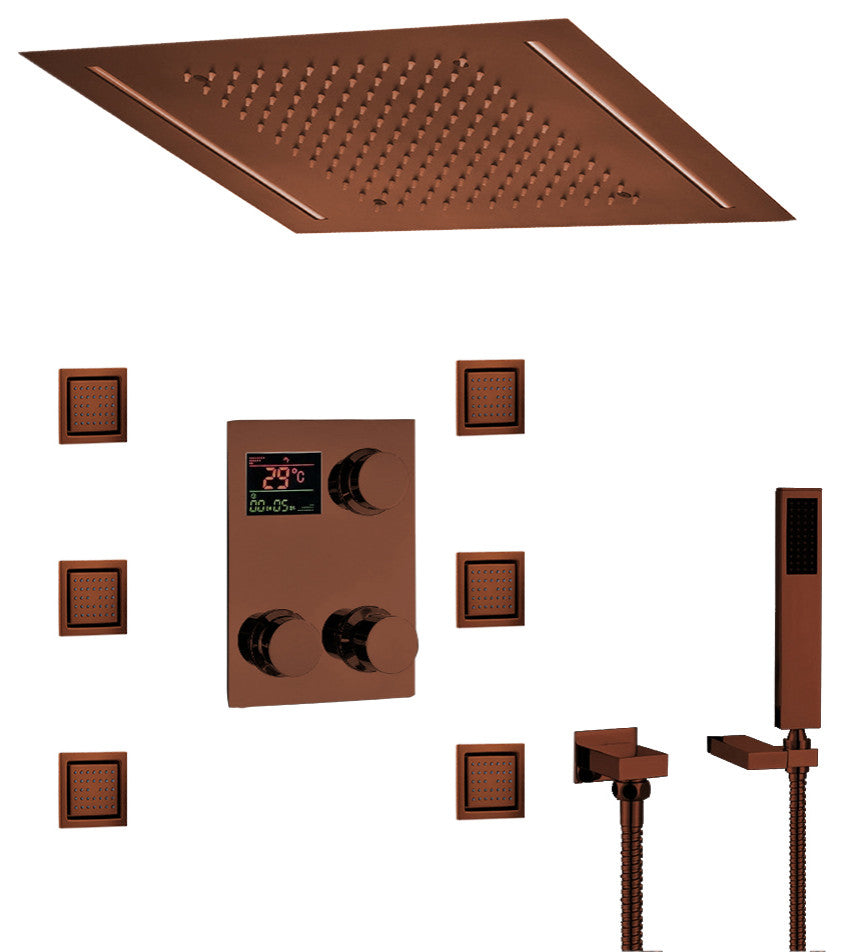 Lima Multi Color Water Powered Led Shower with Adjustable Body Jets and Digital