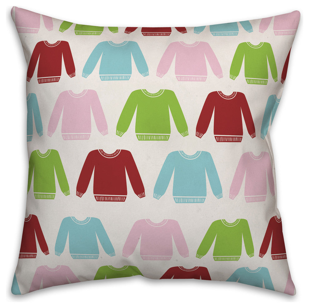Ugly Christmas Sweater 16"x16" Throw Pillow