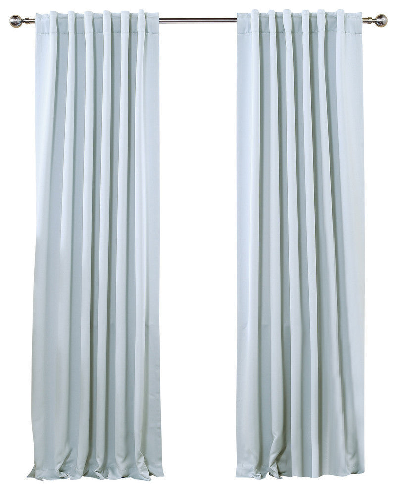 Solid Thermal Blackout Curtain Panels, Sky Blue, 95", Set of 2