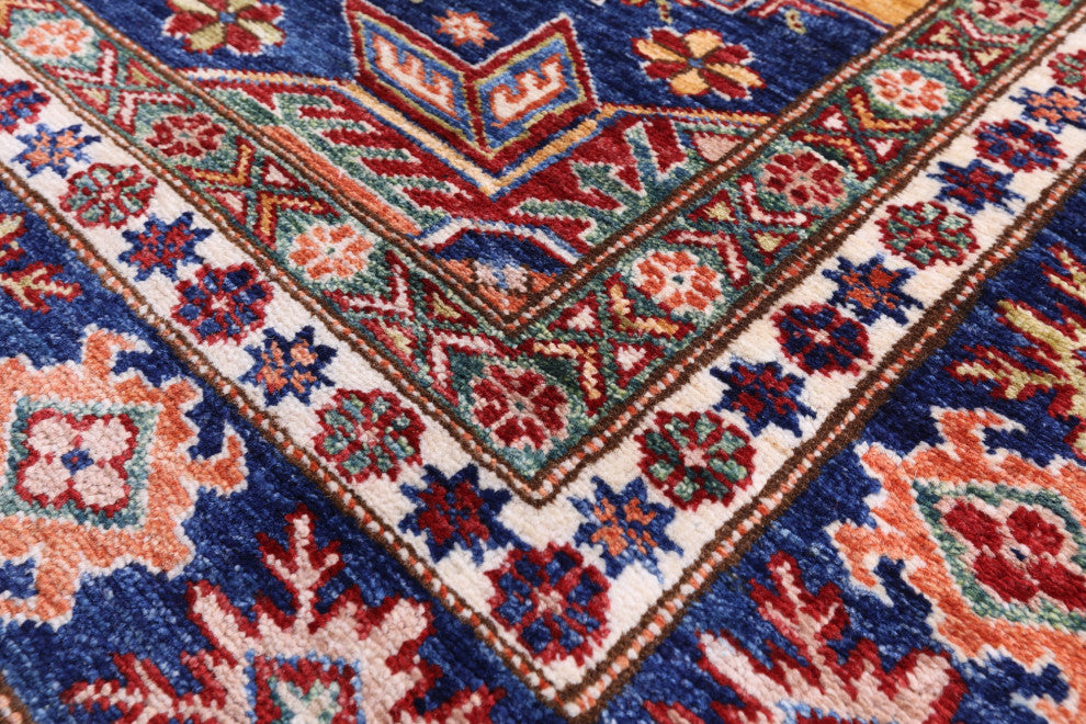 Super Kazak Handmade Wool Rug 5' 7" X 8' 2" Q9559
