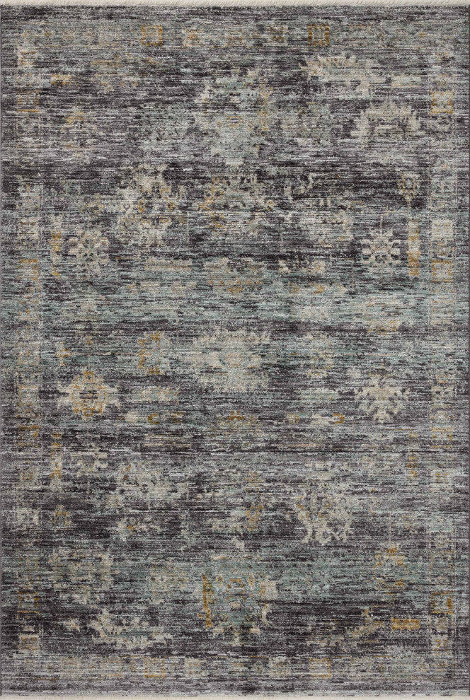 Jean Stoffer x Loloi Katherine Ink / Jade 7'-10" x 7'-10" Round Area Rug