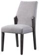 Benzara BM204541 Wood and fabric Dining Chairs, Set of 2, Gray and Black