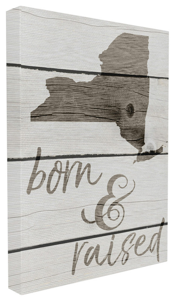 'Born And Raised New York State', Stretched Canvas, 24"x1.5"x30"