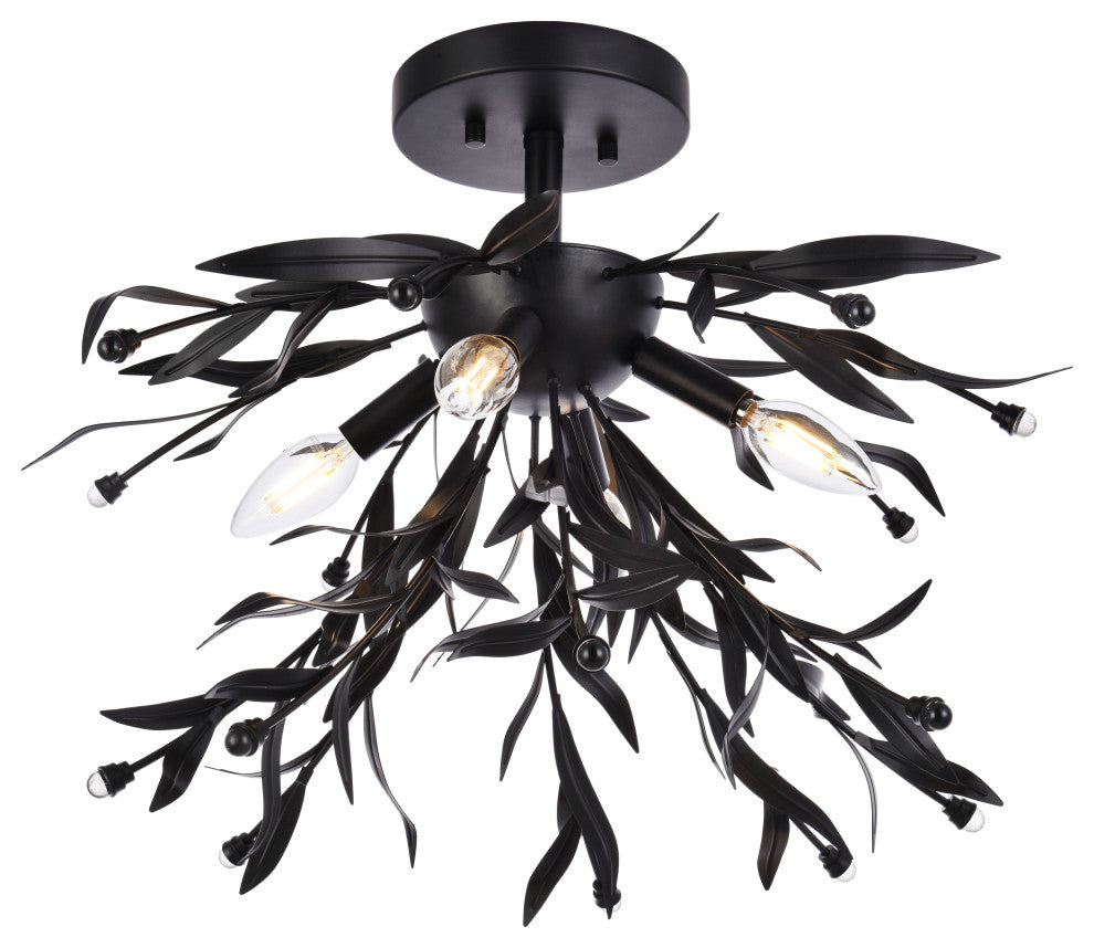 Piper 18.5" Flush Mount, Black