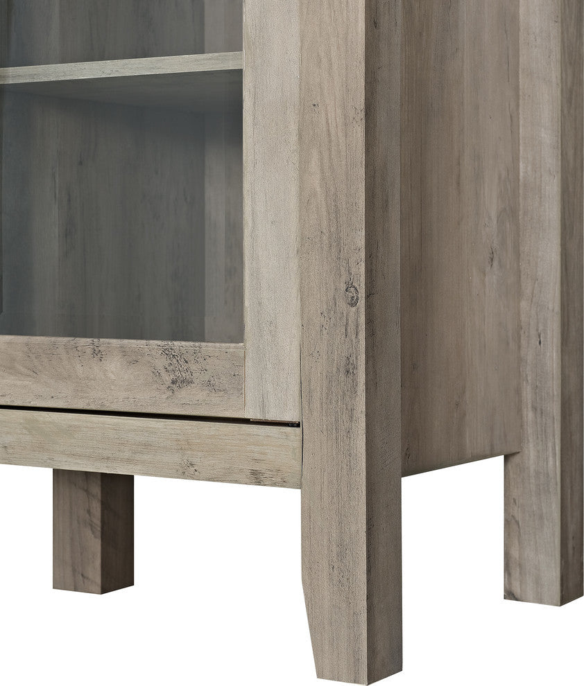52" Wood Console High Boy Buffet, Gray Wash