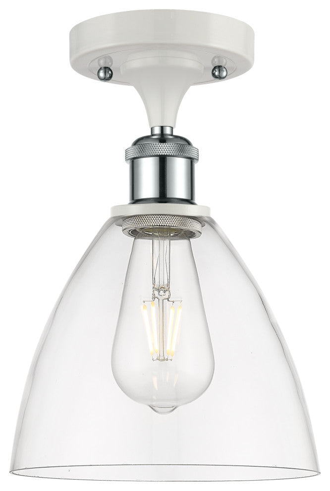 Innovations 516-1C-WPC-GBD-752 1 Light Semi-Flush Mount, White, Polished Chrome