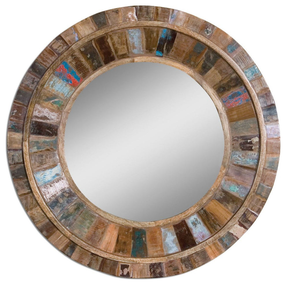 Uttermost Jeremiah Round Wood Mirror