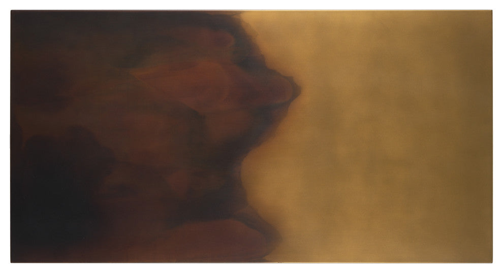 Rios Gold and Red Painted With Acid Wash Metal Wall Art