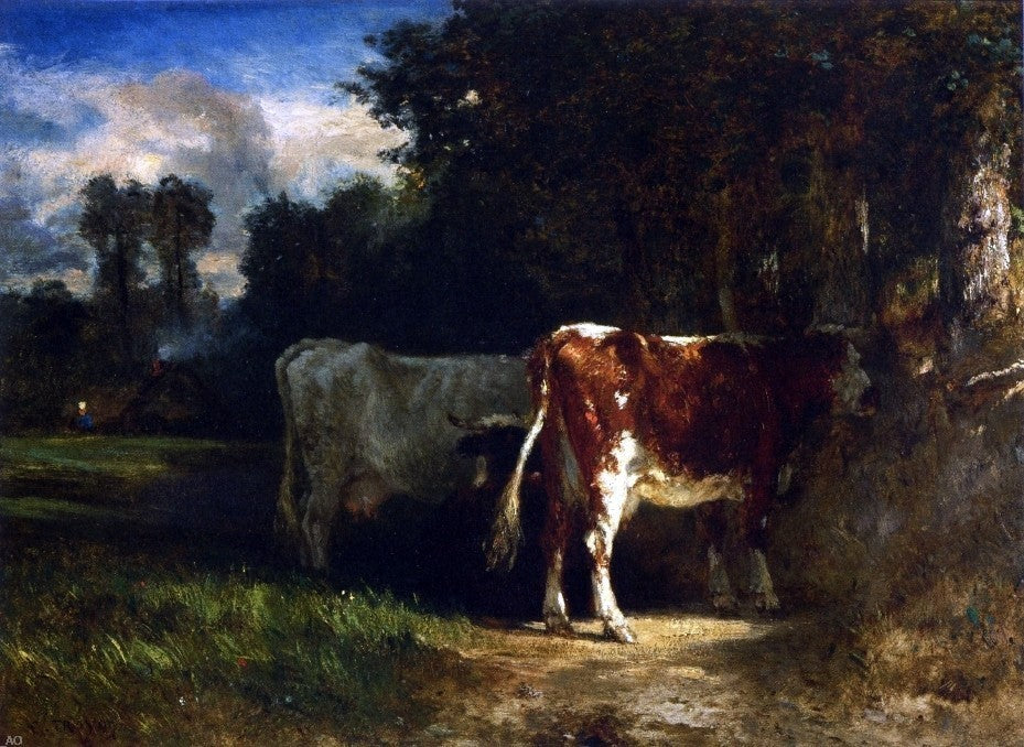 Constant Troyon Cows in a Landscape, 21"x28" Wall Decal