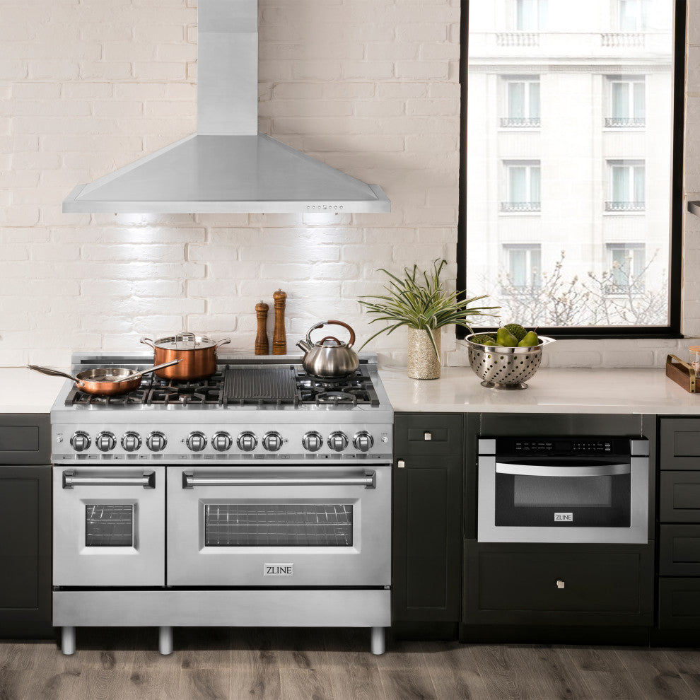 ZLINE 42" Range Hood, Stainless Steel With Set of 2 Charcoal Filters