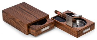 Cigar Ashtray/Cutter/Punch "Olive Wood" Color