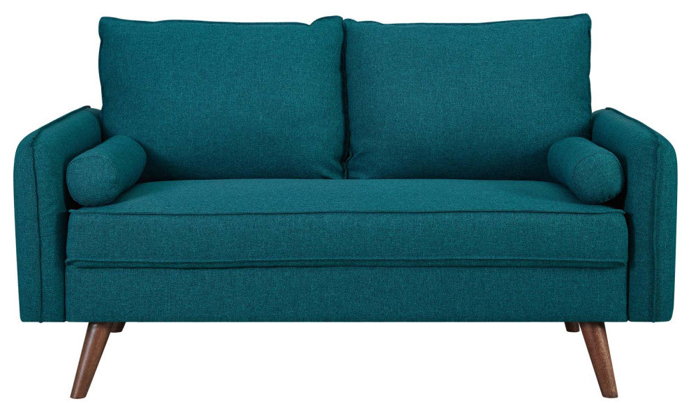 Revive Upholstered Fabric Loveseat, Teal
