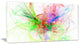 Multi Color on White Fractal Design, Abstract Canvas Art Print, 40x20
