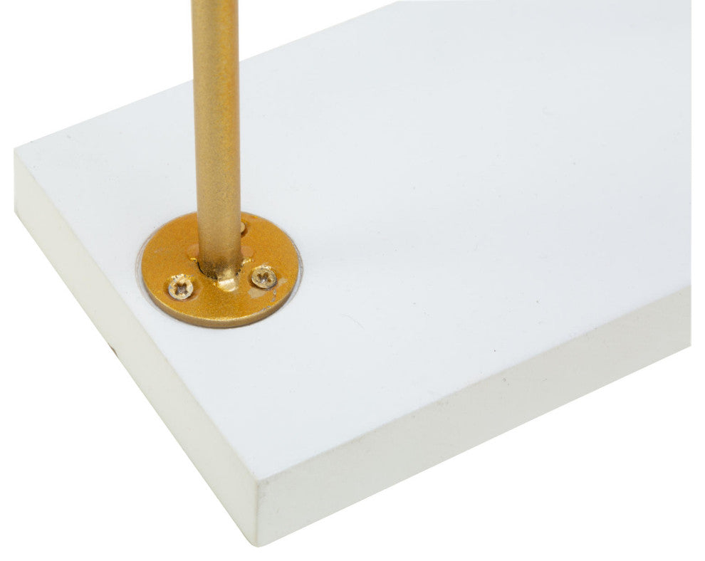 18" White and Gold Jewelry Display Stand