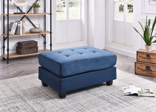 Cardiff Micro Suede Ottoman, Navy Blue