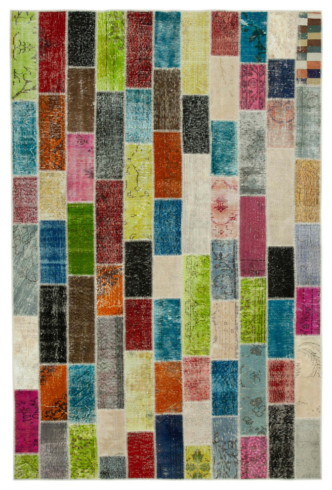 Rug N Carpet - Handmade Anatolian 6' 8" x 10' 0" Wool Patchwork Area Rug