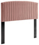 Rebecca Performance Velvet Twin Headboard Dusty Rose