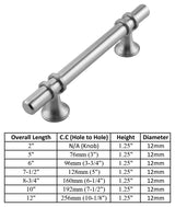 Brushed Nickel Handle Pull 7-1/2" (192mm) Hole Centers, 10" Overall Length