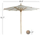Handcrafted Bamboo Beach Patio Umbrella With Base, Black