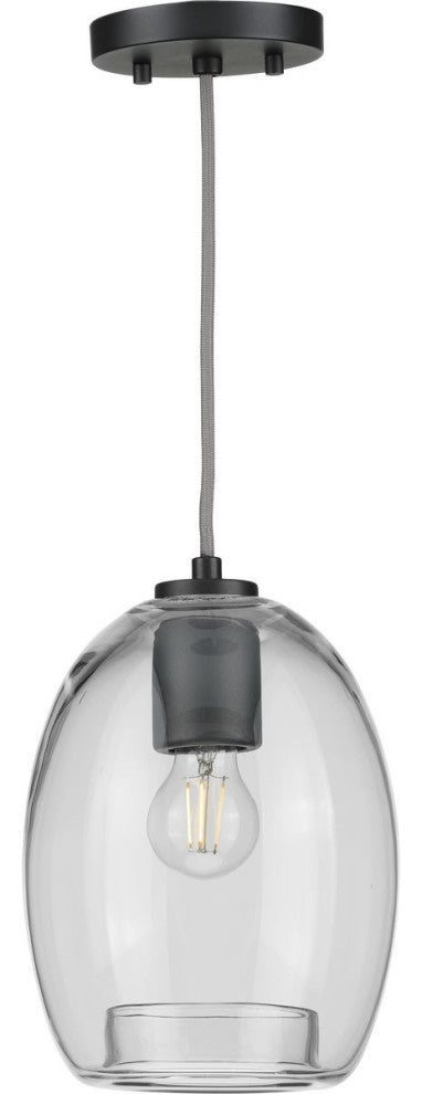 Caisson Collection Graphite 1-Light Mini-Pendant