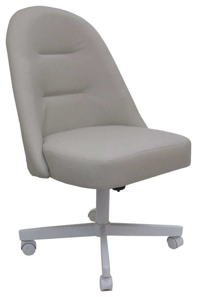 M-235 Swivel Metal Dining Caster Chair, Ocean Beige - White