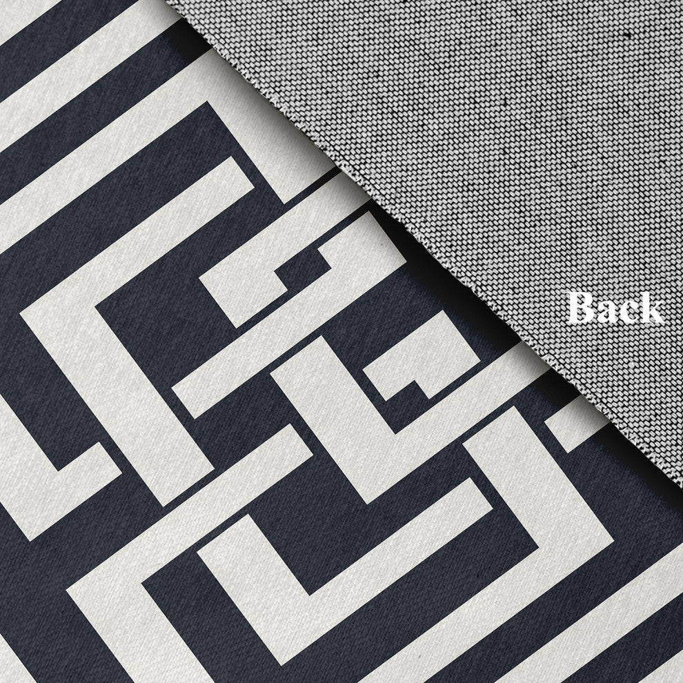 Greek New Key Nautical Chenille Rug