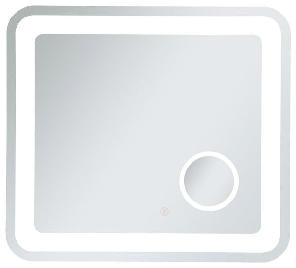 Lucy 27"x30" Hardwired LED Mirror With Magnifier and Color Changing Temperature