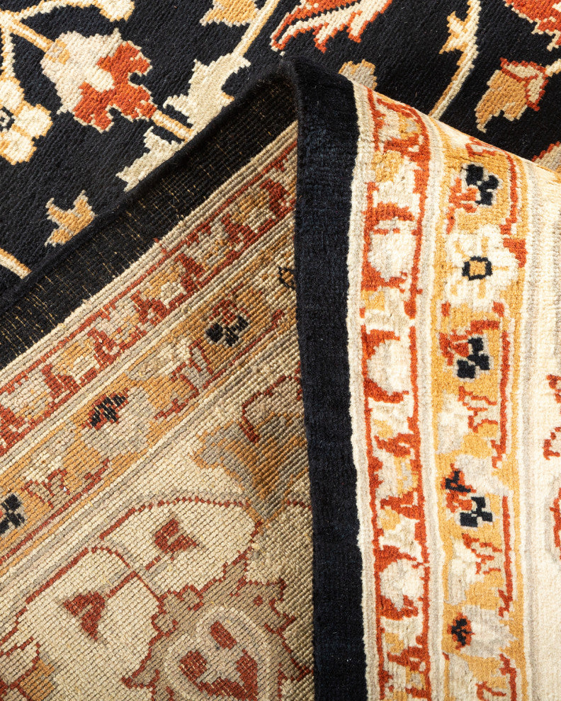 Pimpri, One-of-a-Kind Hand-Knotted Area Rug Black, 9'0"x12'5"
