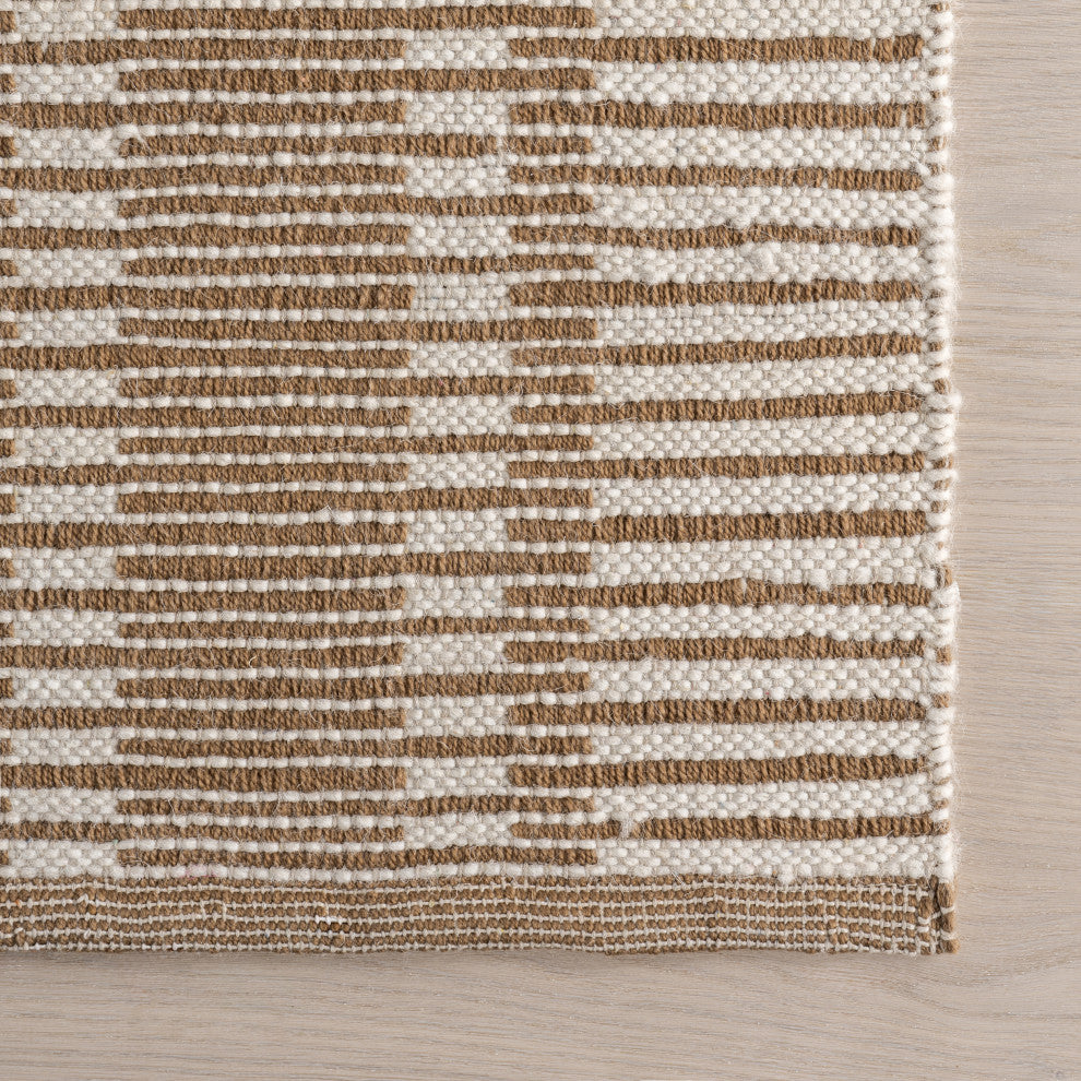 Virgo Striped Reversible Wool Area Rug, Natural 3' x 5'