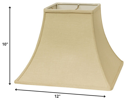 12" Parchment Biege Premium Square Bell Slanted Linen Lampshade