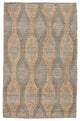 Manitou Beige and Blue Accent Rug, Natural/ Mineral Blue, 5x8