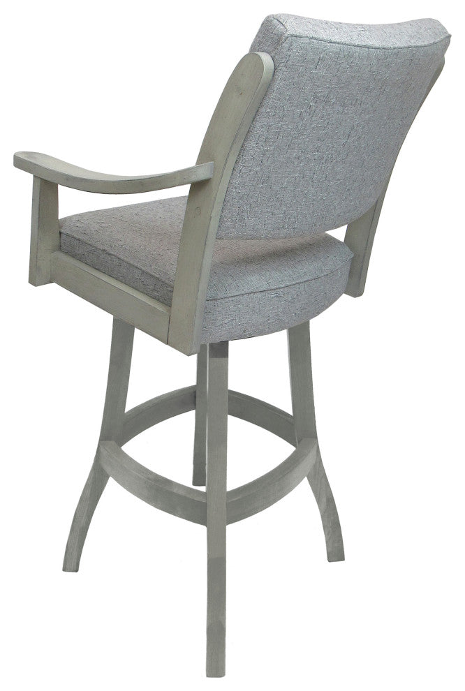 Swivel Counter Wood Bar Stool Casa on S-Base, Hemsath Slate - E-T, 30"