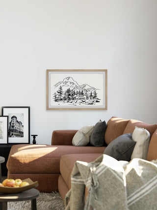 "Majestic Mountains" Framed Painting Print, 18x12