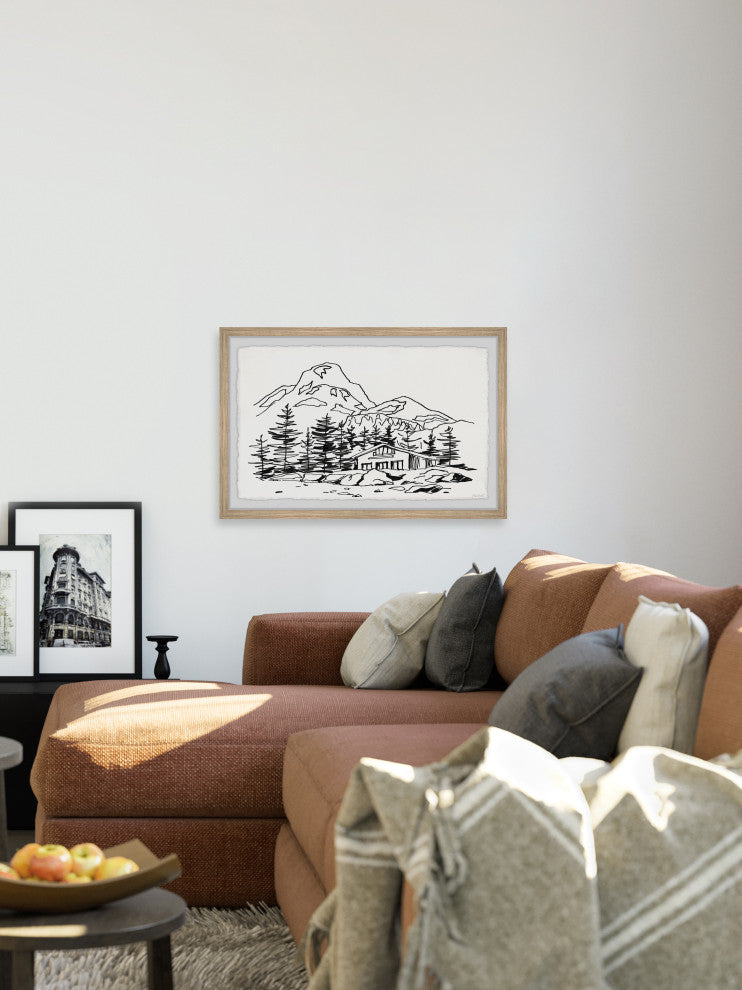 "Majestic Mountains" Framed Painting Print, 18x12