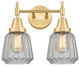 Innovations 447-2W-SG-G142 2-Light Bath Vanity Light, Satin Gold