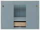 31" Single Wall Mount Vanity, Aqua Blue Finish With White Carrara Top