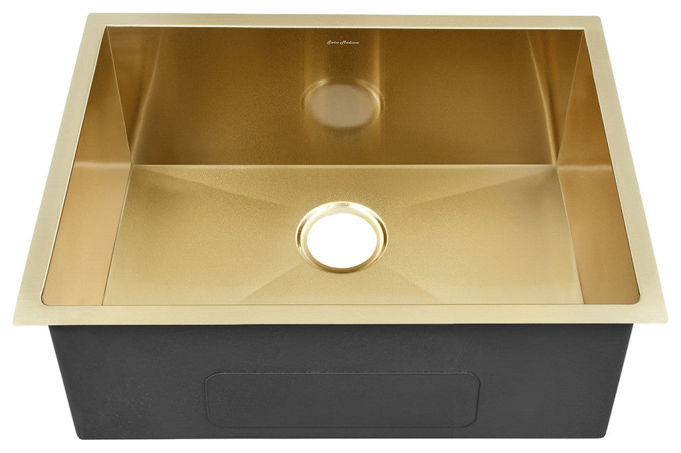 Tourner 21"x18" Stainless Steel, Single Basin, Undermount Sink, Gold