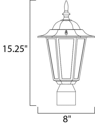 Maxim 3001 Builder Cast 1 Light Outdoor Post Light - Black