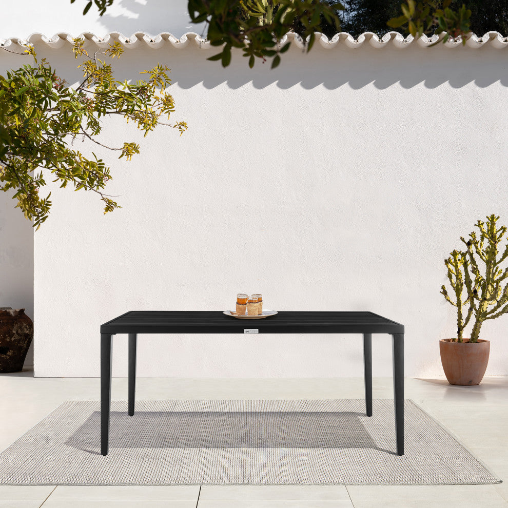 Aileen Outdoor Patio Dining Table, Aluminum