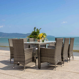 Safavieh Hailee Dining Set, Grey Brown / White