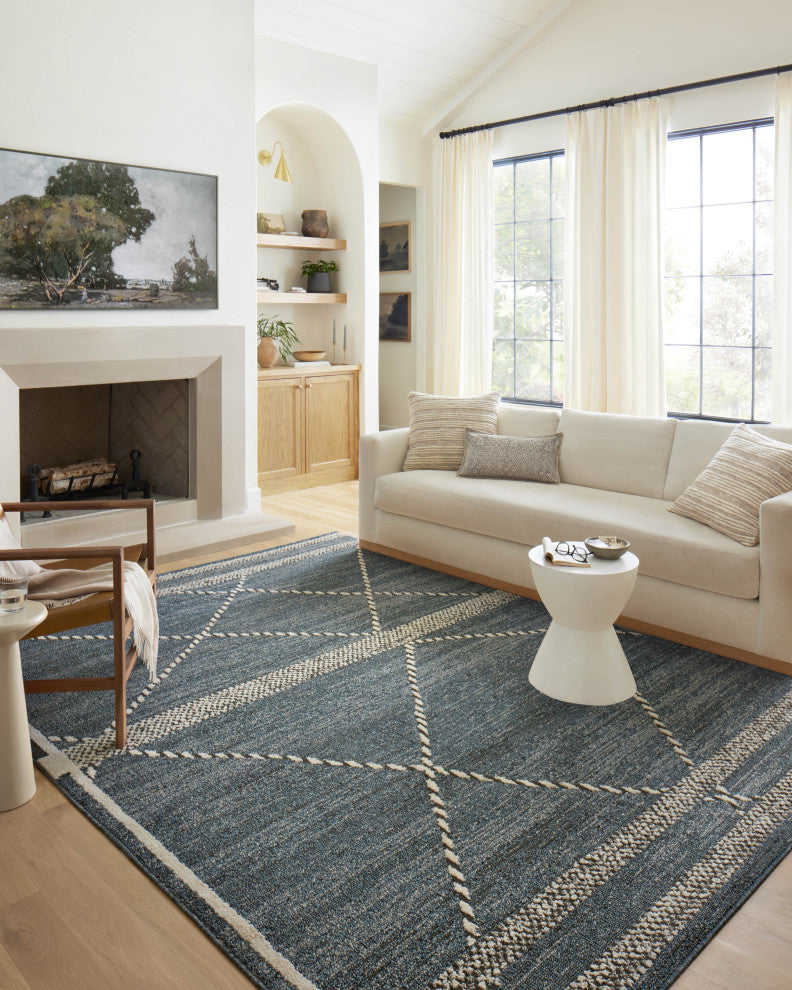 Loloi II Fabian Denim/Charcoal 7'10"x7'10" Square Area Rug