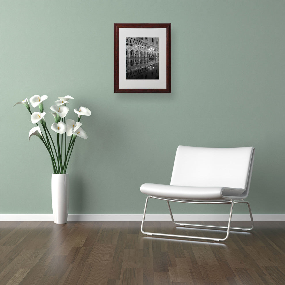 'Venetia Reflection' Matted Framed Canvas Art by Moises Levy