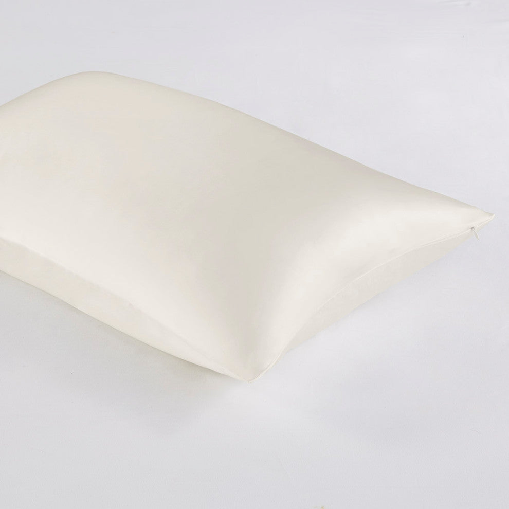 Madison Park Silk 100% Mulberry Single Pillowcase, Ivory