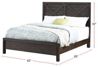 Wood Bed, Dark Gray, Queen