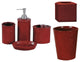 Savannah Bathroom Sets, Red, 6 Piece